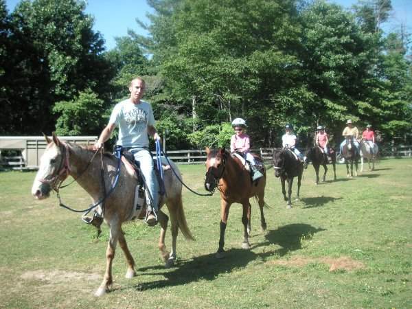 Trail ride starting out after practicing in ring
